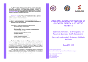 programa oficial de posgrado en ingeniería química y del medio