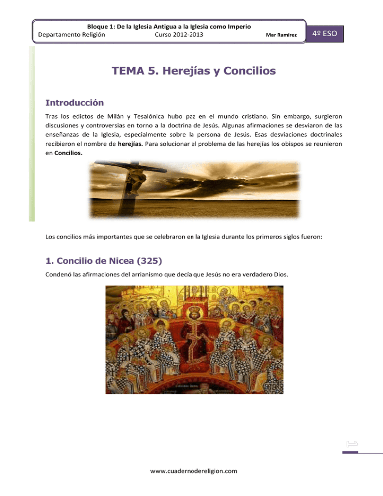 TEMA TEMA 5. Herejías y Concilios