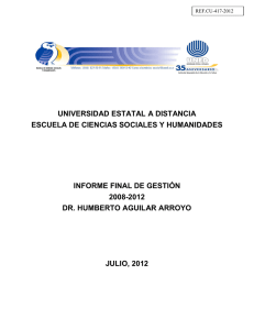 Informe de Labores 2008-2012 de la Escuela de Ciencias Sociales