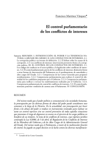 El control parlamentario de los conflictos de intereses