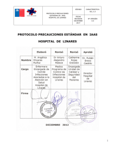 protocolo precauciones estándar en iaas hospital de linares