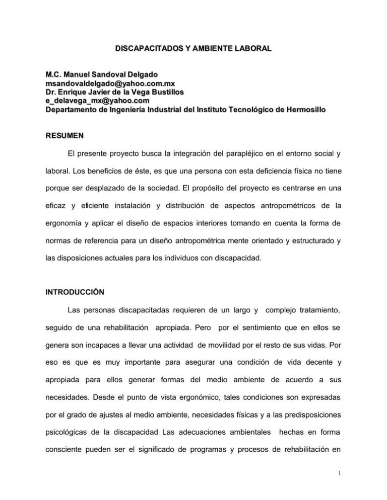 Discapacidad Y Ambiente Laboral