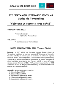 III CERTAMEN LITERARIO ESCOLAR Ciudad de Torremolinos