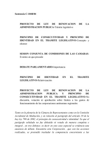 Sentencia C-1048/04 PROYECTO DE LEY DE