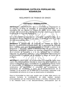 Reglamento de Trabajo de Grado - Universidad Católica de Pereira