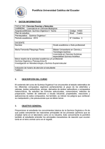 Quimica Organica II - Pontificia Universidad Católica del Ecuador