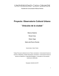 Proyecto: Observatorio Cultural Urbano ¨ Oráculos de la ciudad ¨