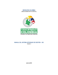 migración colombia manual del sistema integrado de gestión