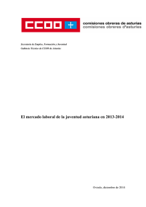 El mercado laboral de la juventud asturiana en 2013-2014