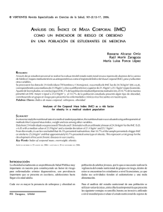 análisis del í ndice de m asac orporal (imc) como
