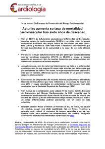 Asturias aumenta su tasa de mortalidad cardiovascular tras siete