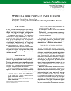 Analgesia postoperatoria en cirugía pediátrica