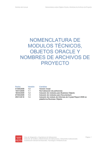 nomenclatura de modulos técnicos, objetos oracle y nombres de