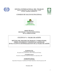 Cultivo No. 3: Palma de aceite - Consejo de Salud Ocupacional (CSO)