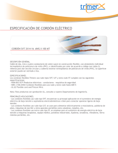 especificación de cordón eléctrico