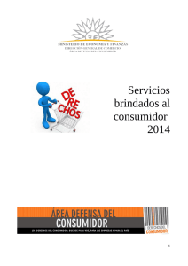 Boletin Servicios prestados al Consumidor 2014 Informaciones