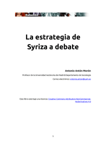 La estrategia de Syriza a debate
