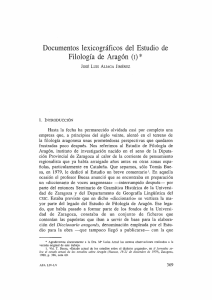 Documentos lexicográficos del Estudio de Filología de Aragón (I)