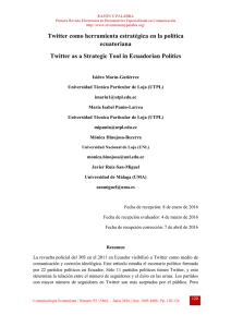 Twitter como herramienta estratégica en la política ecuatoriana