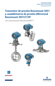 Transmisor de presión Rosemount 3051 y caudalímetros