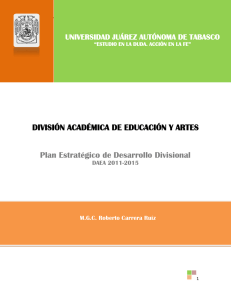 DIVISIÓN ACADÉMICA DE EDUCACIÓN Y ARTES Plan Estratégico