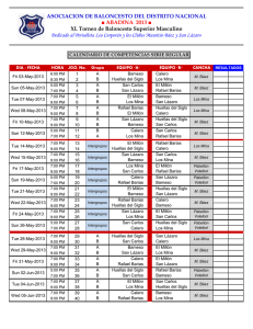 Calendario Torneo Superior Distrito 2013
