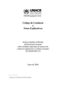 Código de Conducta del ACNUR y notas explicativas