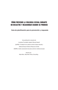 Sexual Violence in Disasters: A planning guide for prevention and