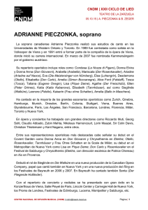 Biografía Adrianne Pieczonka - Centro Nacional de Difusión Musical