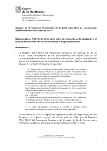 Acuerdo de la Comisión Permanente de la Junta Consultiva de