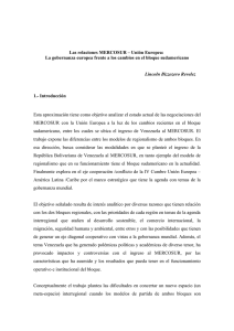 Las relaciones MERCOSUR – Unión Europea