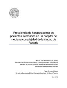 Prevalencia de hipopotasemia en pacientes internados en un