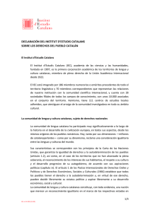 declaración del institut d`estudis catalans sobre los derechos del