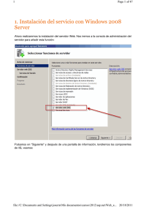 1. Instalación del servicio con Windows 2008 Server