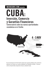 CUBA: Inversión, Comercio y Garantías Financieras