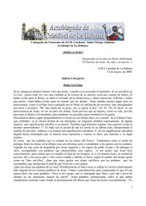 1 Catequesis de Cuaresma de S.E.R. Cardenal Jaime Ortega