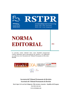 norma editorial - Revista de la Secretaría del Tribunal Permanente