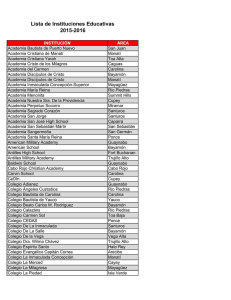 Lista de Instituciones Educativas 2015-2016