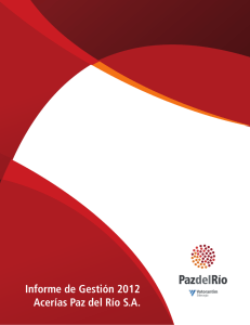 Informe de Gestión 2012 Acerías Paz del Río S.A.
