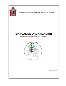 MANUAL DE ORGANIZACIÓN - Universidad Tecnológica de la
