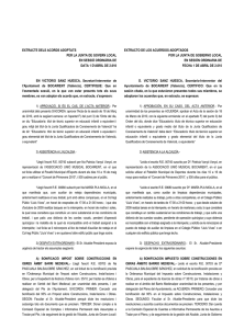 extracte dels acords adoptats per la junta de govern