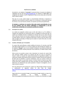 POLÍTICA DE COOKIES Circulantis S.L. (en adelante “Ciculantis