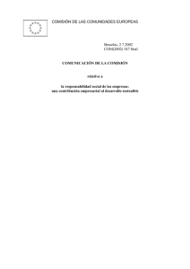 Comunicación da Comisión relativa a la Responsabilidad Social