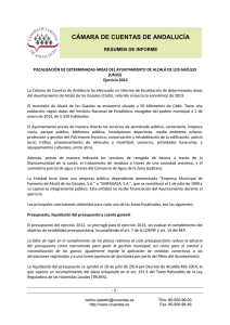 Resumen del Informe - Cámara de Cuentas de Andalucía
