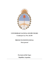 Proyecto Institucional - Universidad Nacional de Río Negro