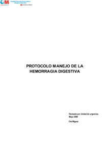 PROTOCOLO MANEJO DE LA HEMORRAGIA DIGESTIVA