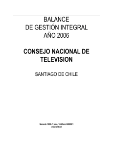 balance de gestión integral año 2006 consejo nacional de