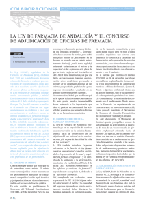 la ley de farmacia de andalucía y el concurso de adjudicación de