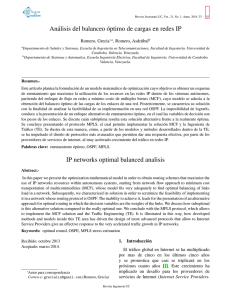 Análisis del balanceo ´optimo de cargas en redes IP IP networks