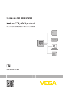 Modbus-TCP, VEGA ASCII protocol for VEGAMET 391/624/625